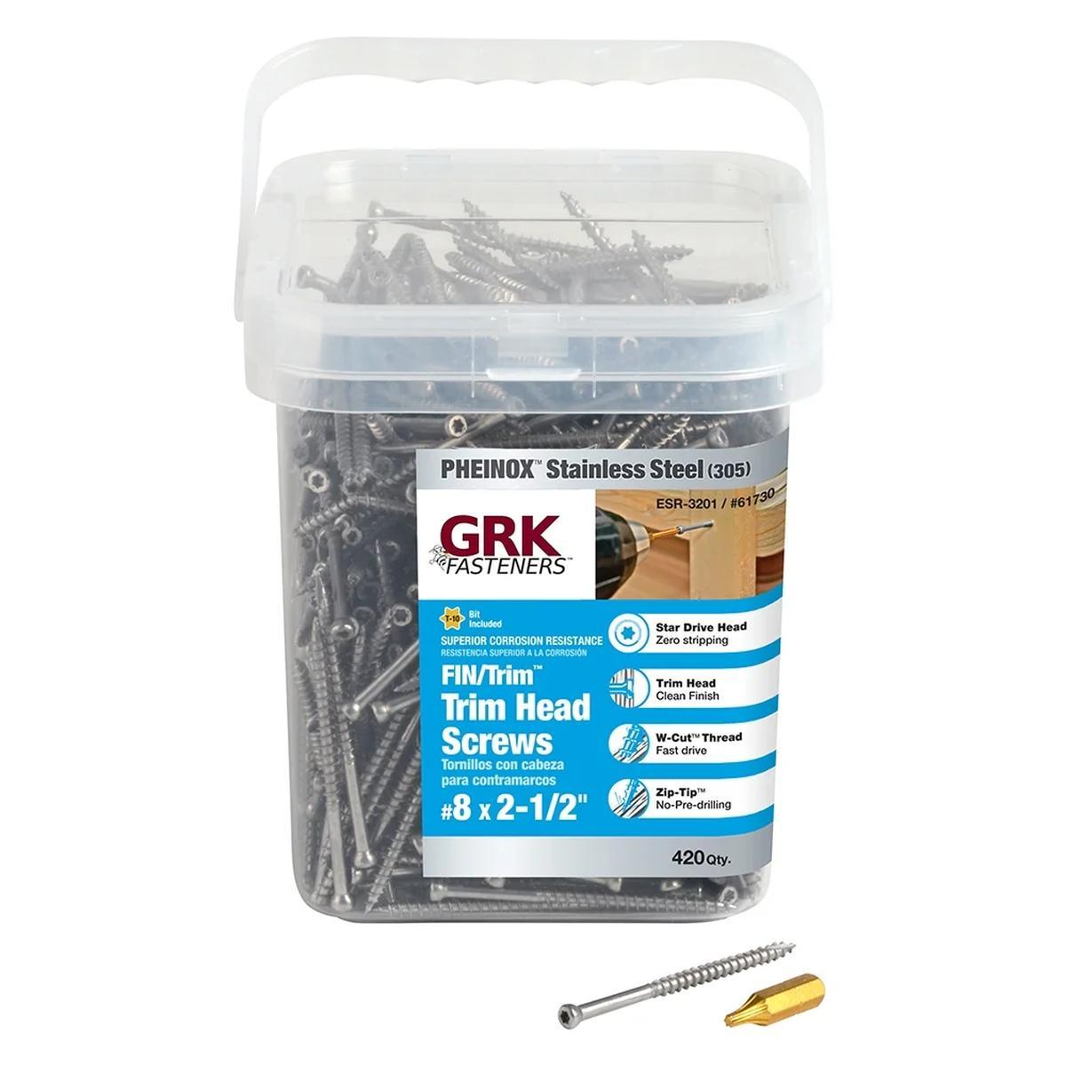 #8 x 2-1/2 in FIN/Trim 61730 Finishing Screws, Star Drive, 420 Pack