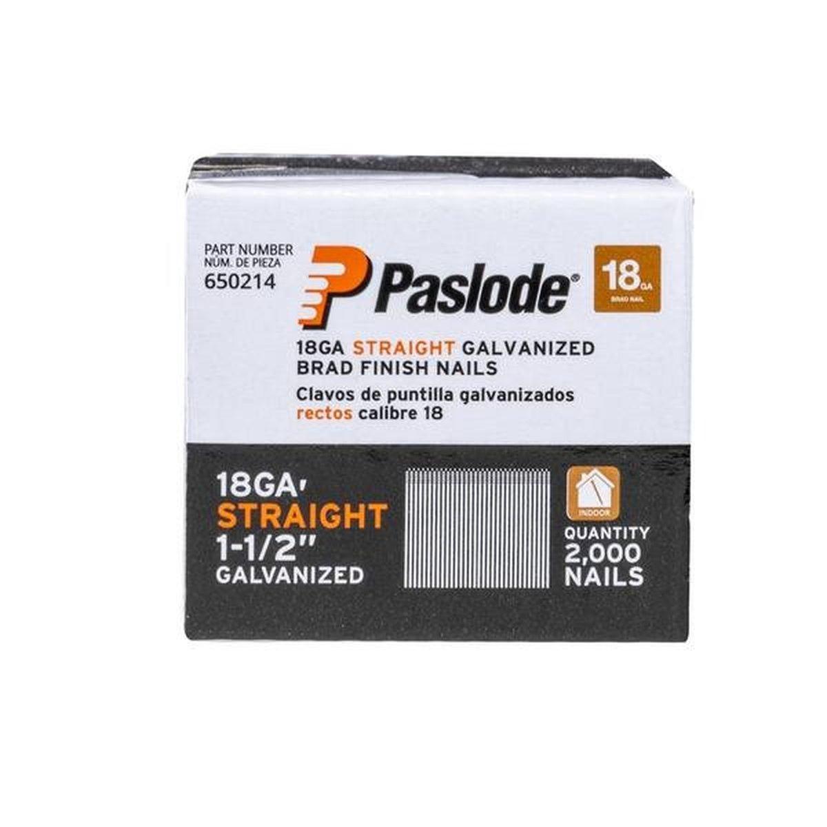 Paslode 650214 Collated Nail, 1-1/2 in L, 18 ga Gauge, Steel, Galvanized, Brad Head, Smooth Shank Alt #1