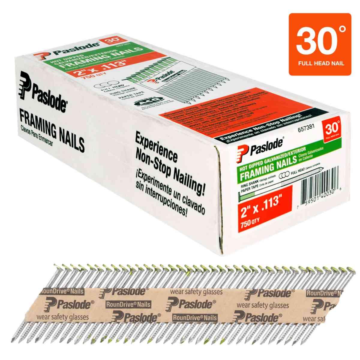 Framing Nails, 2 in, Hot-Dipped Galvanized, Ring Shank, Round Head