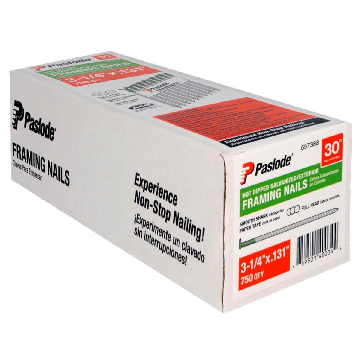 Framing Nails, 3-1/4 in, Hot-Dipped Galvanized, Smooth Shank, Round Head