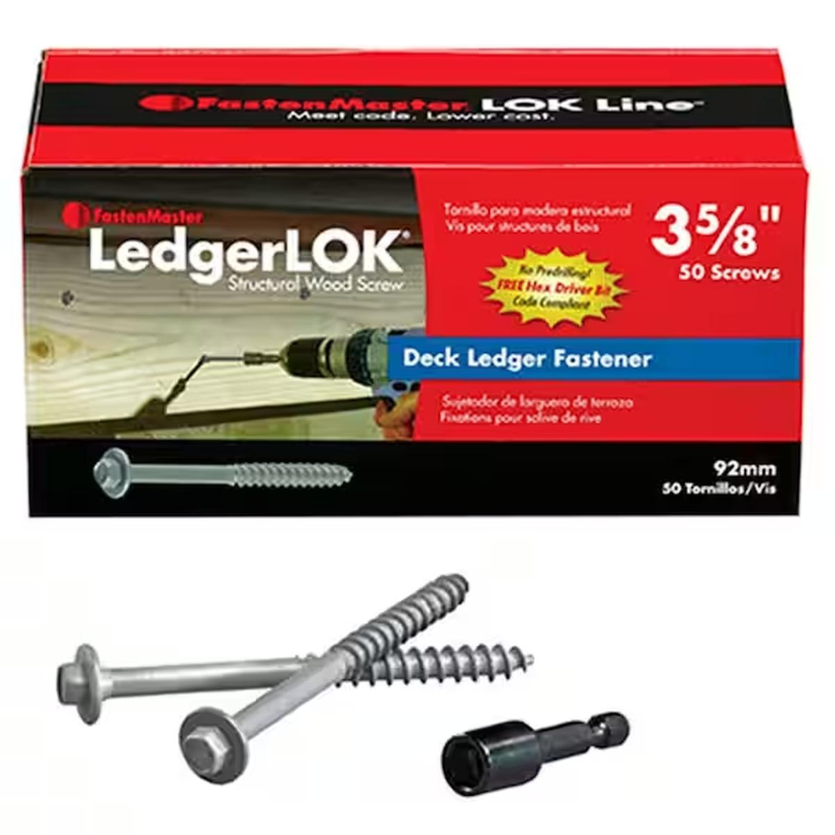 LedgerLOK Structural Ledger Board Screws Hex Head 3-5/8-in in Gray 50-Pack