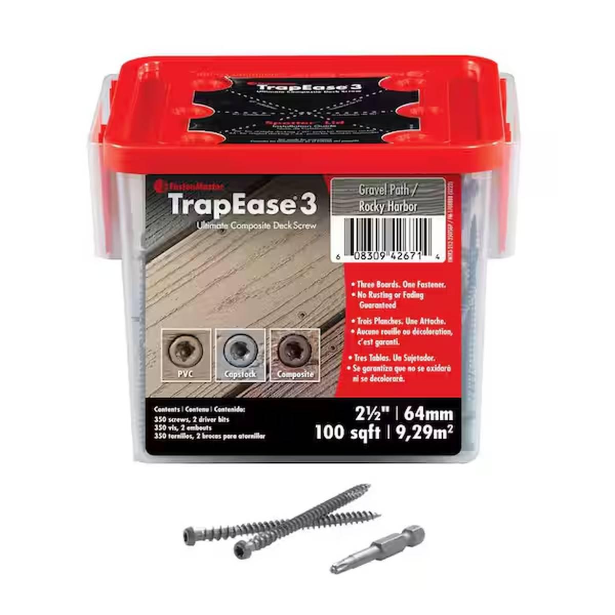 2-1/2-in TrapEase 3 Composite Deck Screws Pebble 350-Pack