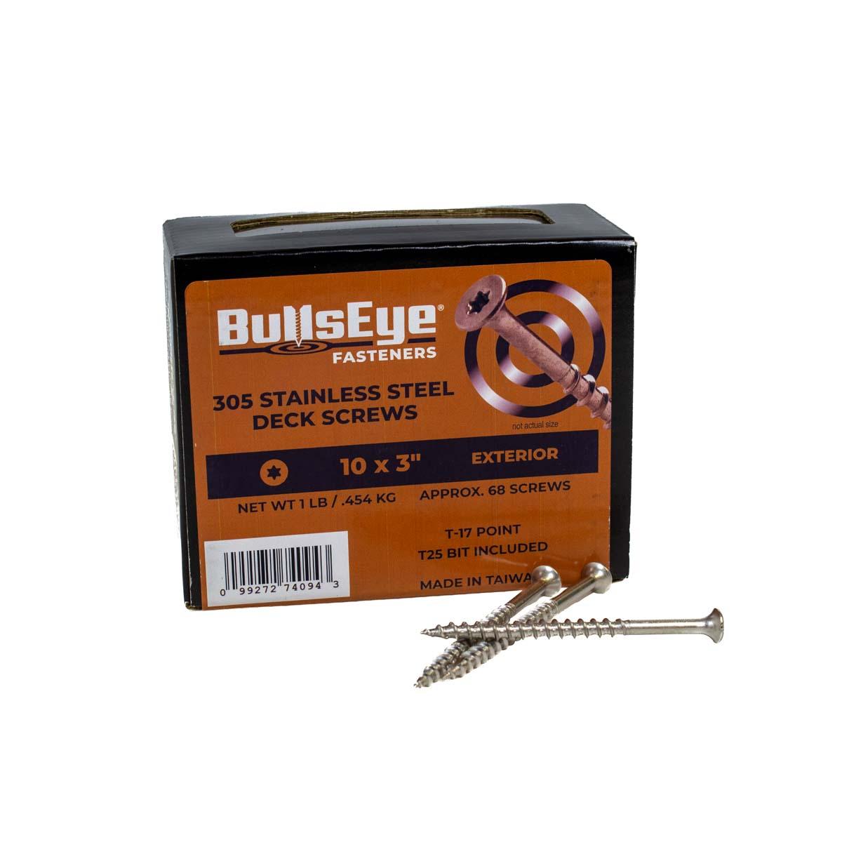 #10 x 3 in. T25 Flat Head Stainless Steel Deck-Drive DWP Wood Screws 1-Lb