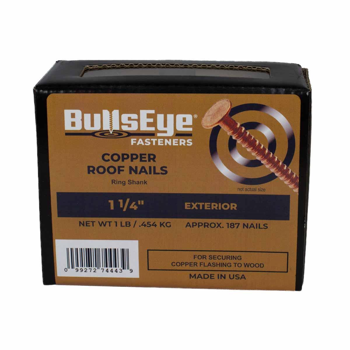 1-1/4" Copper Flashing Nails 1Lb Box View Alt #1