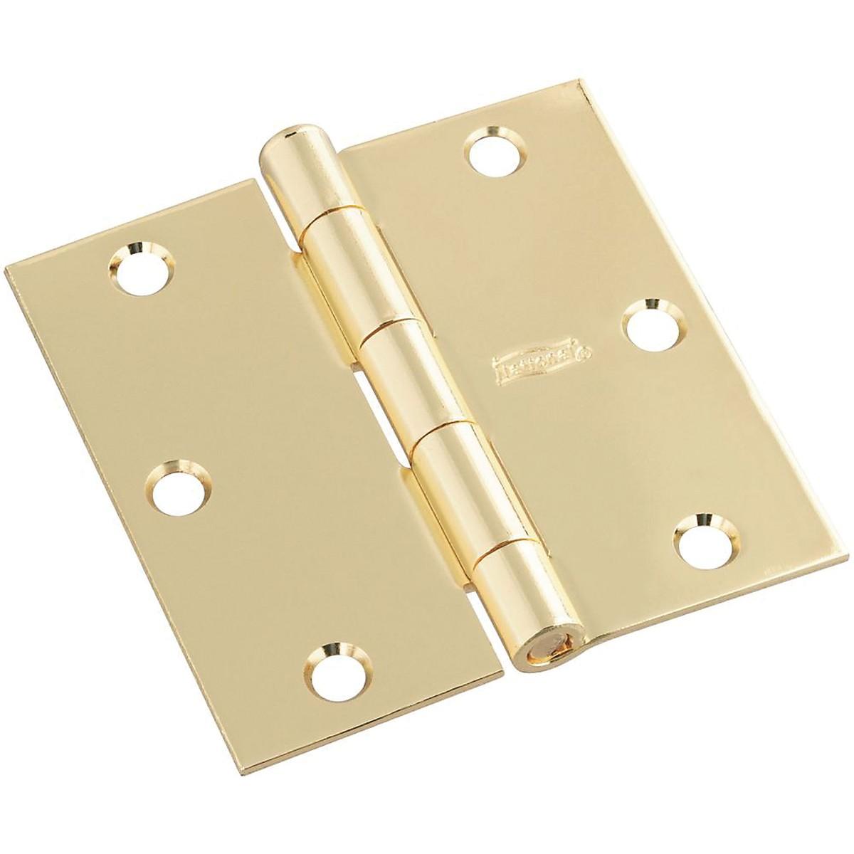National Hardware Brass Square Corner Door Hinge 3-1/2"