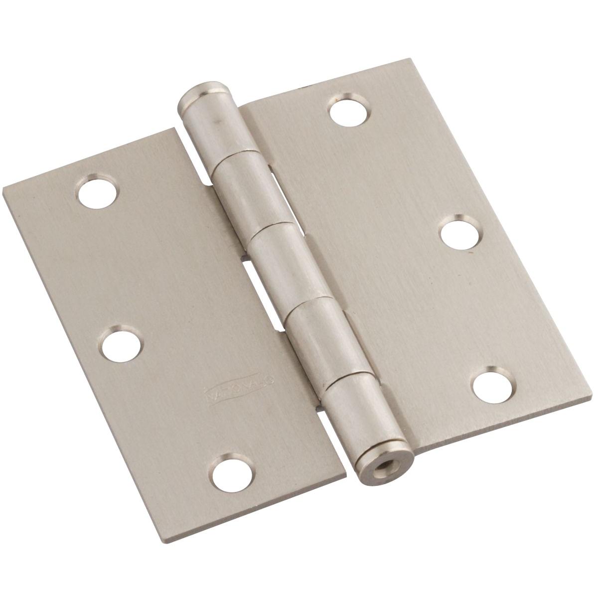 National Hardware Satin Nickel Square Corner Door Hinge 3-1/2"