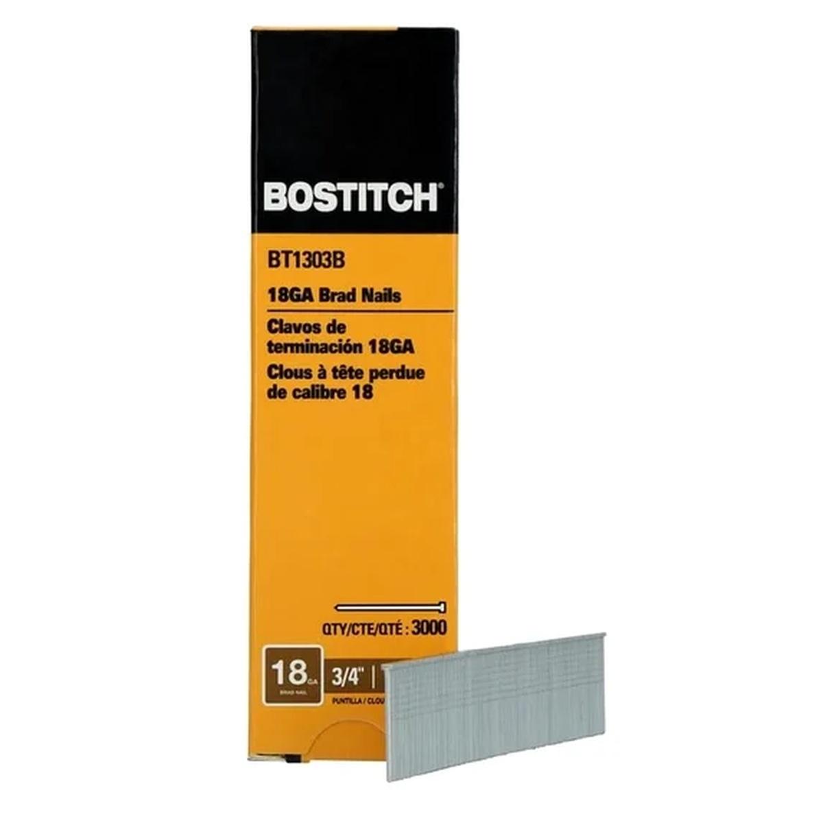 Bostitch BT1303B Nail, 3/4 in L, 18 Gauge, Steel, Coated, Brad Head, Smooth Shank
