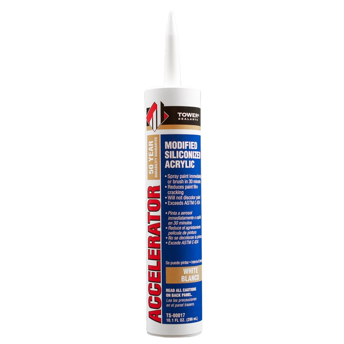 Tower Accelerator White Modified Silicone Acrylic Caulk 10.1 oz