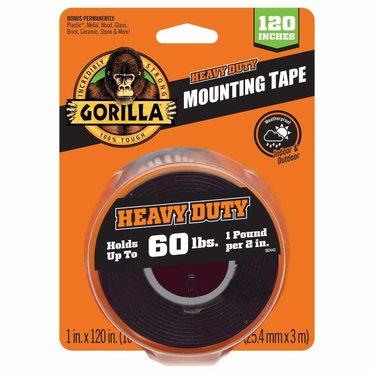 Gorilla 102441 Mounting Tape, 120 in L, 1 in W