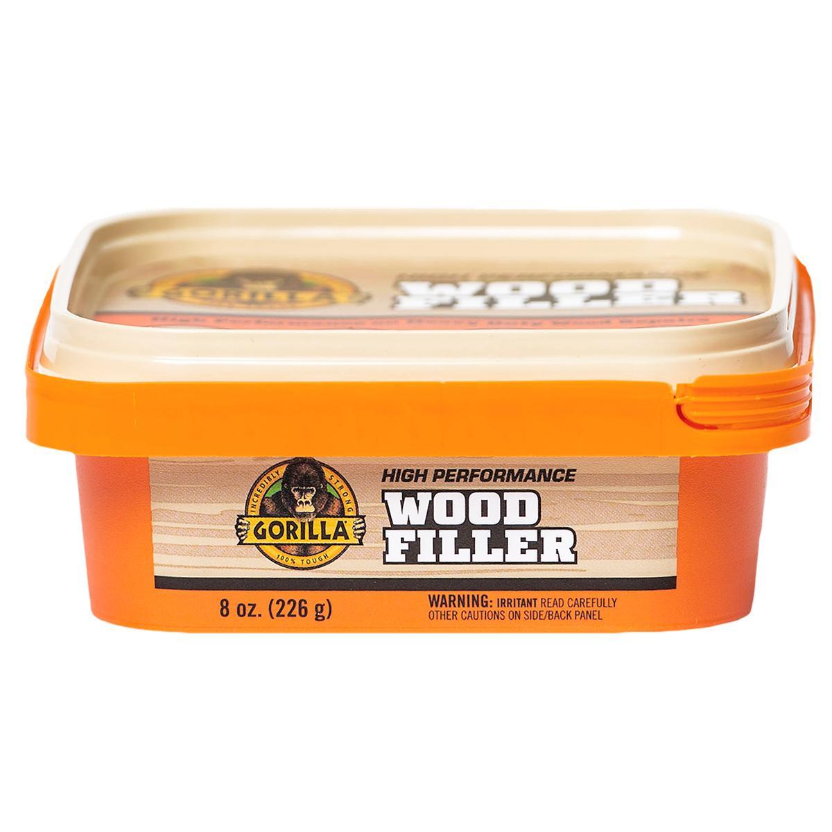 Gorilla Wood Filler Liquid Paste Odorless to Mild Tan, 8 oz Tub