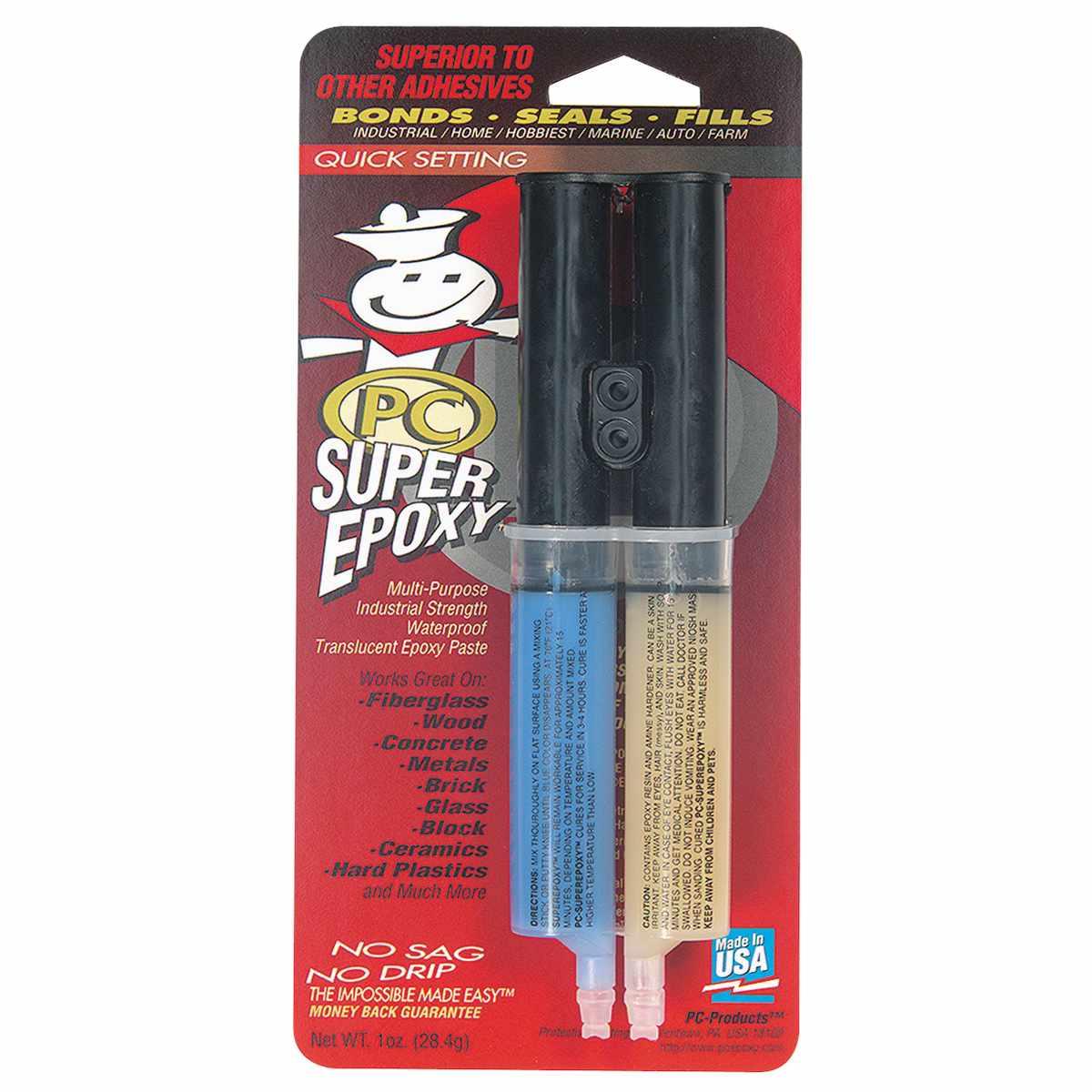 Protective Coating PC-SuperEpoxy 016619 Epoxy Adhesive, Blue, Paste, 1 oz Syringe