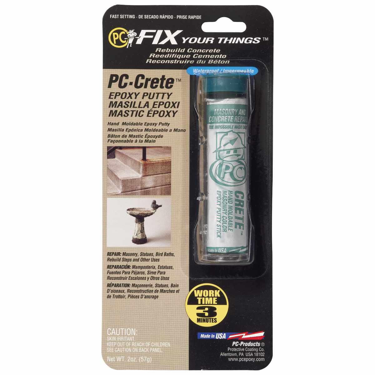 Protective Coating PC-CRETE 025581 Epoxy Putty, Solid, Off-White, 2 oz Cylinder