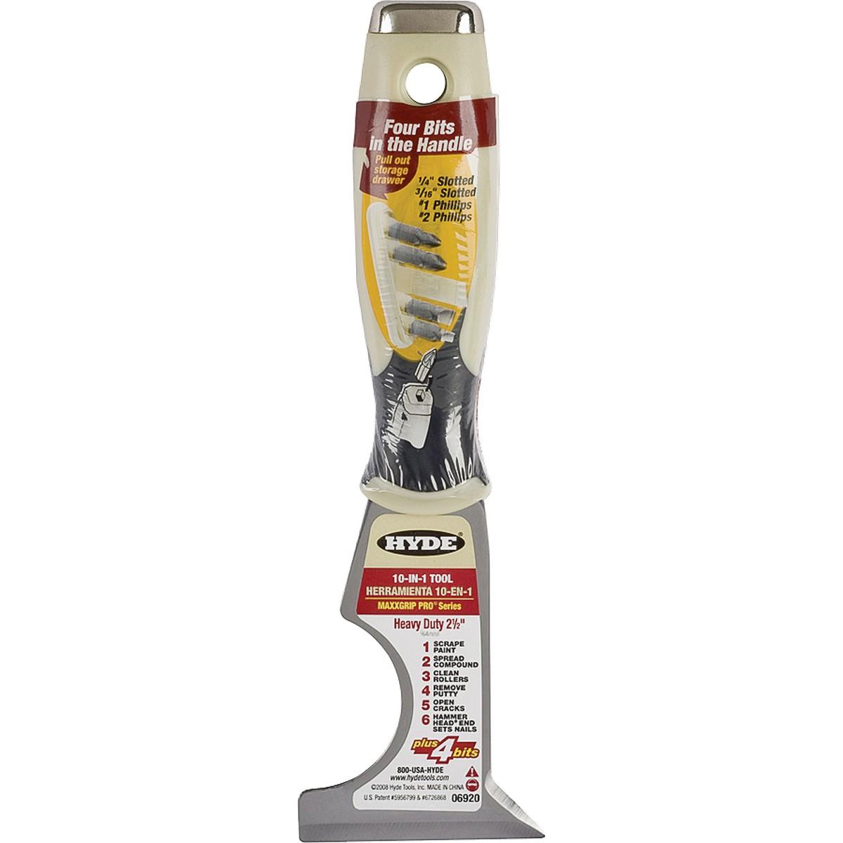 10 in 1 Painters Multi-Tool, 2-1/2 in Blade, Soft Grip Handle, 8-1/8 in OAL