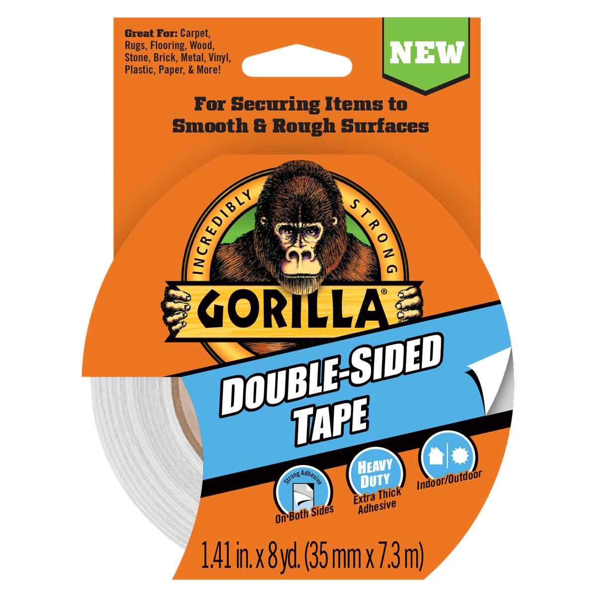 Gorilla 100925 Tape, 8 yd L, 1.41 in W, Gray