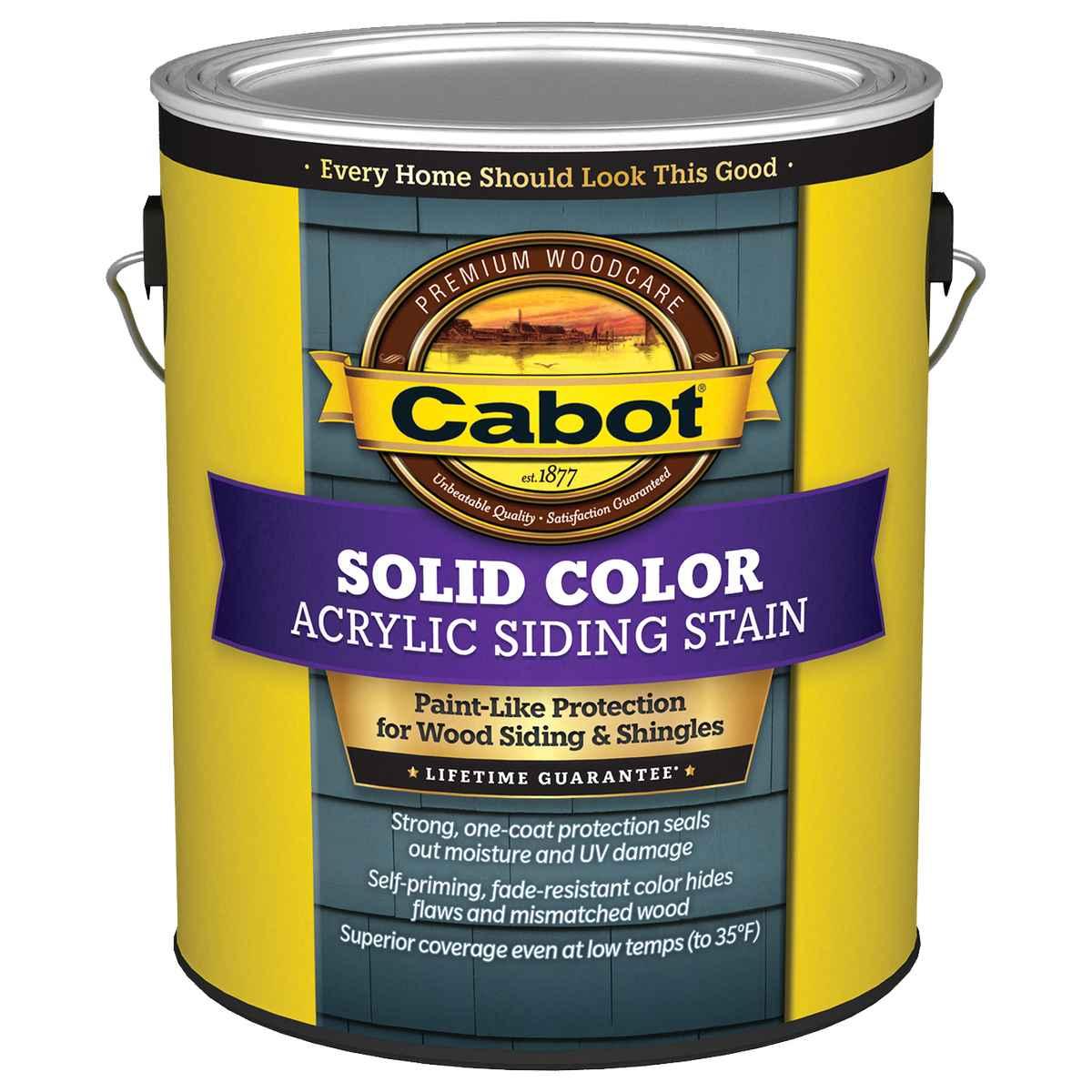 Cabot 800 Series 140.0000808.007 Solid Color Siding Stain, Natural Flat, Liquid, 1 gal, Can