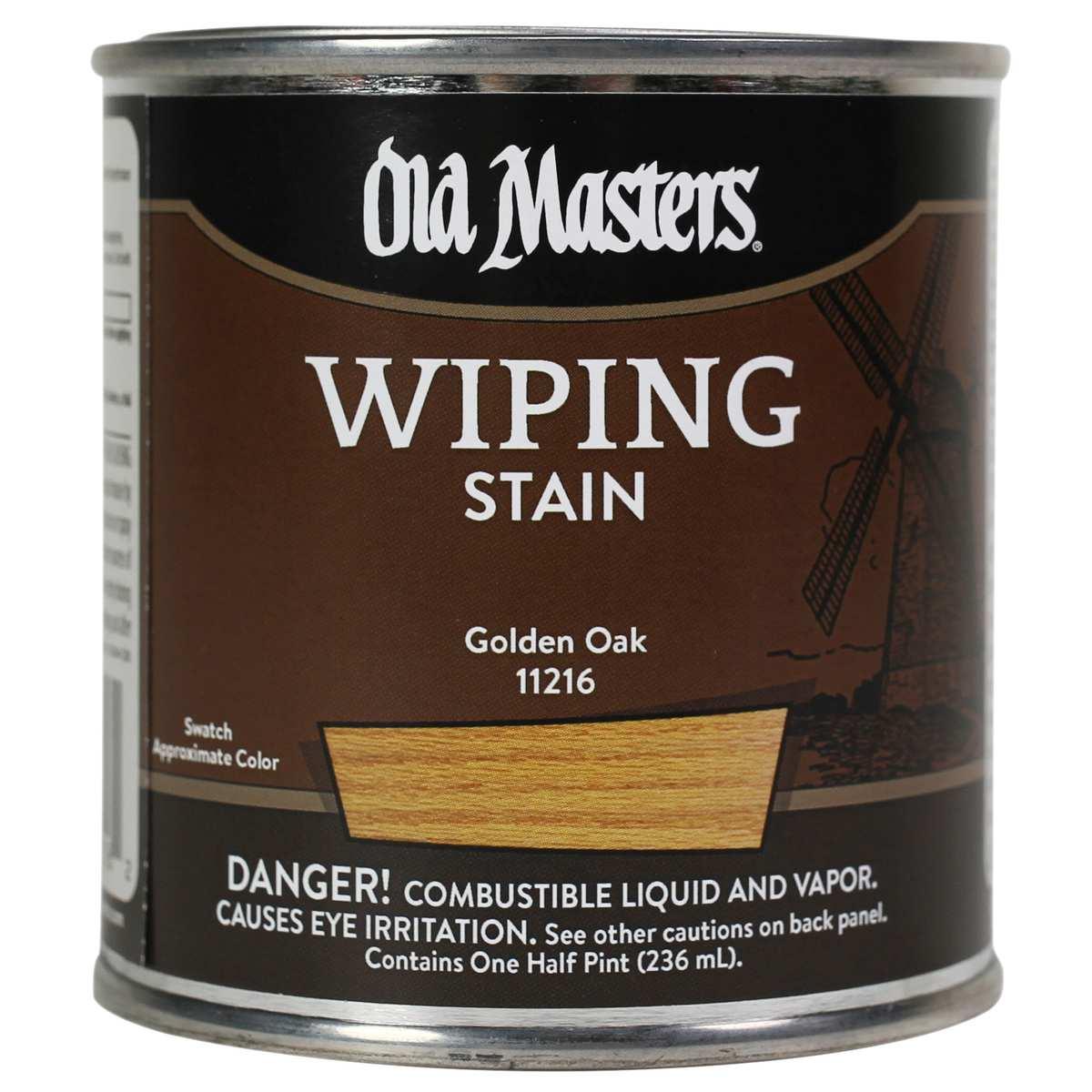 Old Masters 11216 Wiping Stain, Golden Oak, Liquid, 0.5 pt, Can