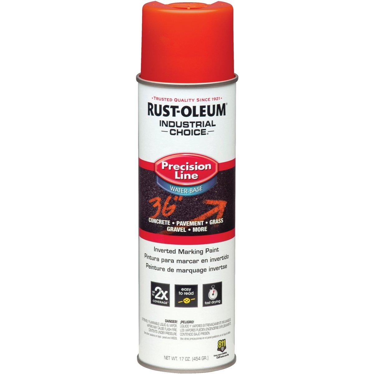 Rust-Oleum 203035 Inverted Marking Spray Paint, APWA Alert Orange, 17 oz, Can