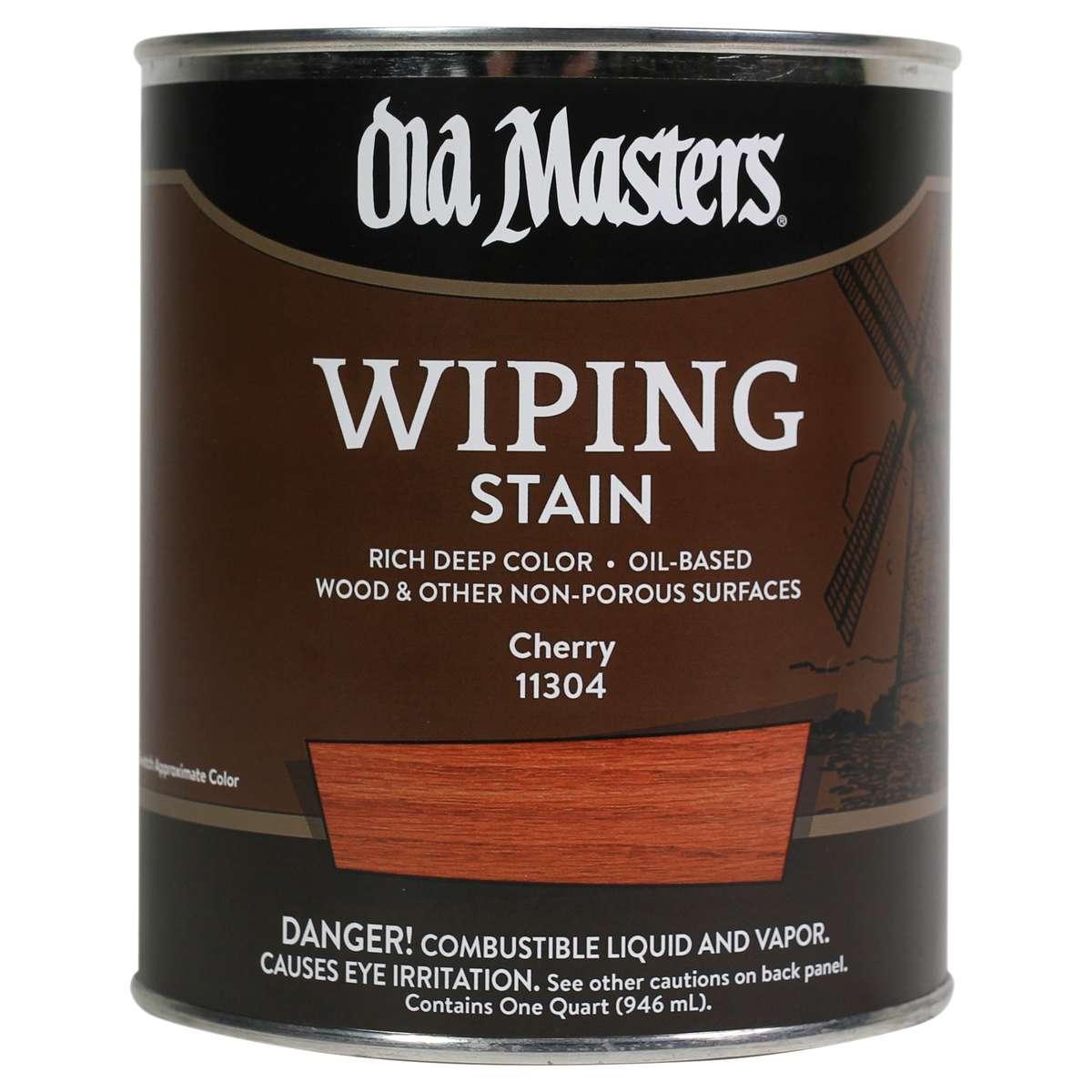 Old Masters 11304 Wiping Stain, Clear, Liquid, 1 qt, Can