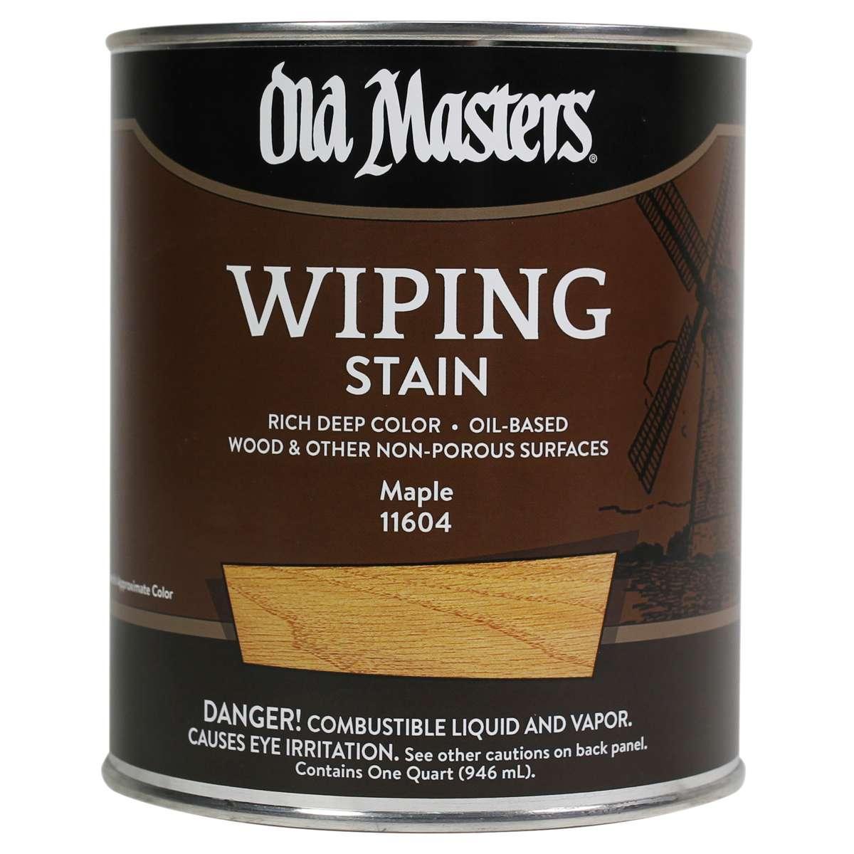 Old Masters 11604 Wiping Stain, Maple, Liquid, 1 qt, Can