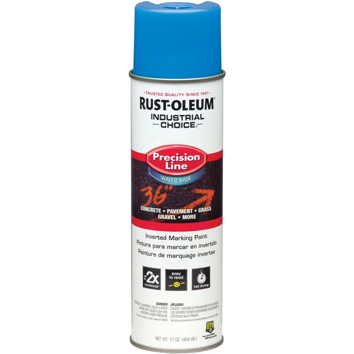 Rust-Oleum 205176 Inverted Marking Spray Paint, Fluorescent Blue, 17 oz, Can