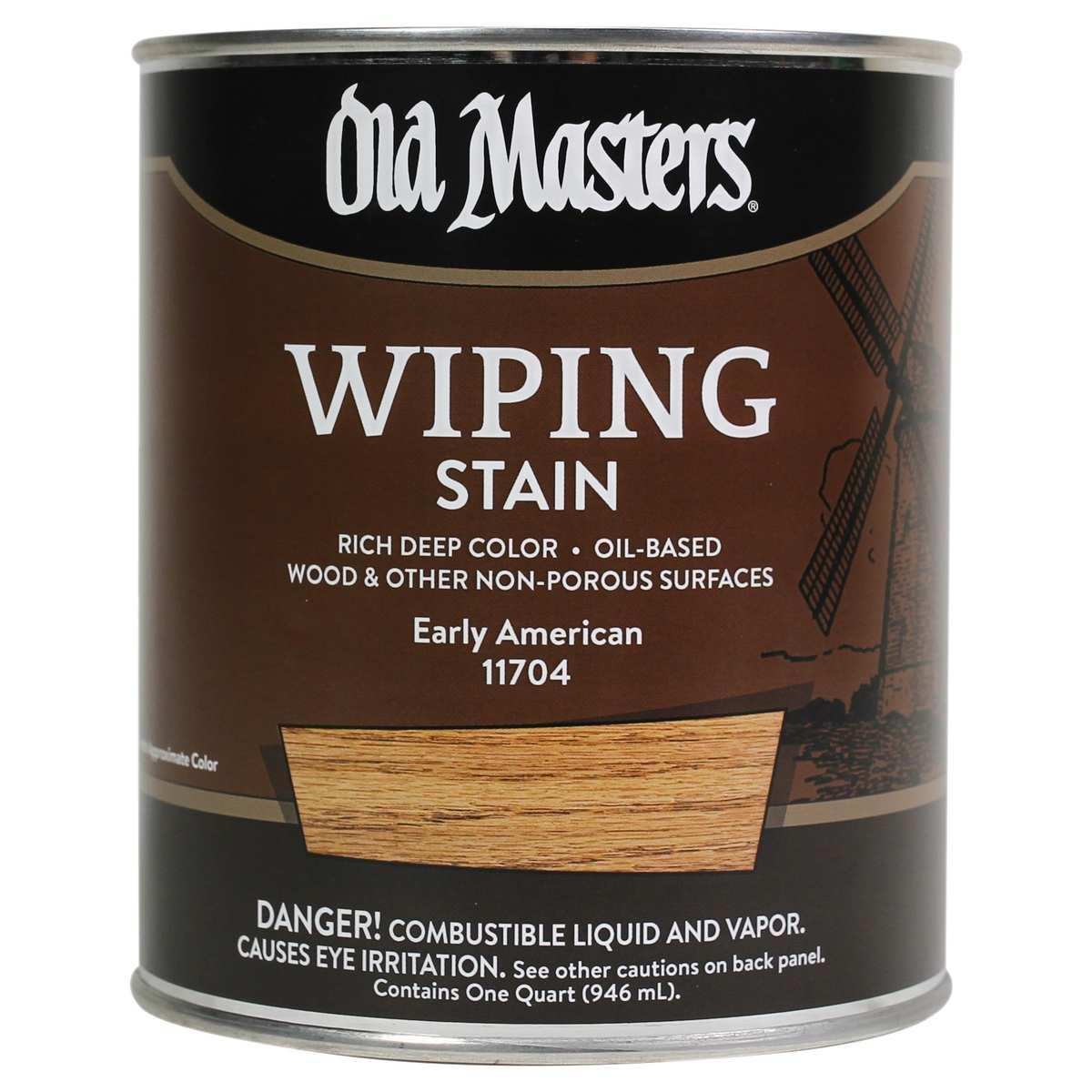Old Masters 11704 Wiping Stain, Early American, Liquid, 1 qt, Can