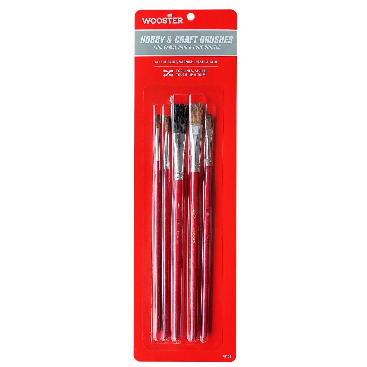 Wooster 5-Piece Artist Paint Brush Set, Plastic Handle