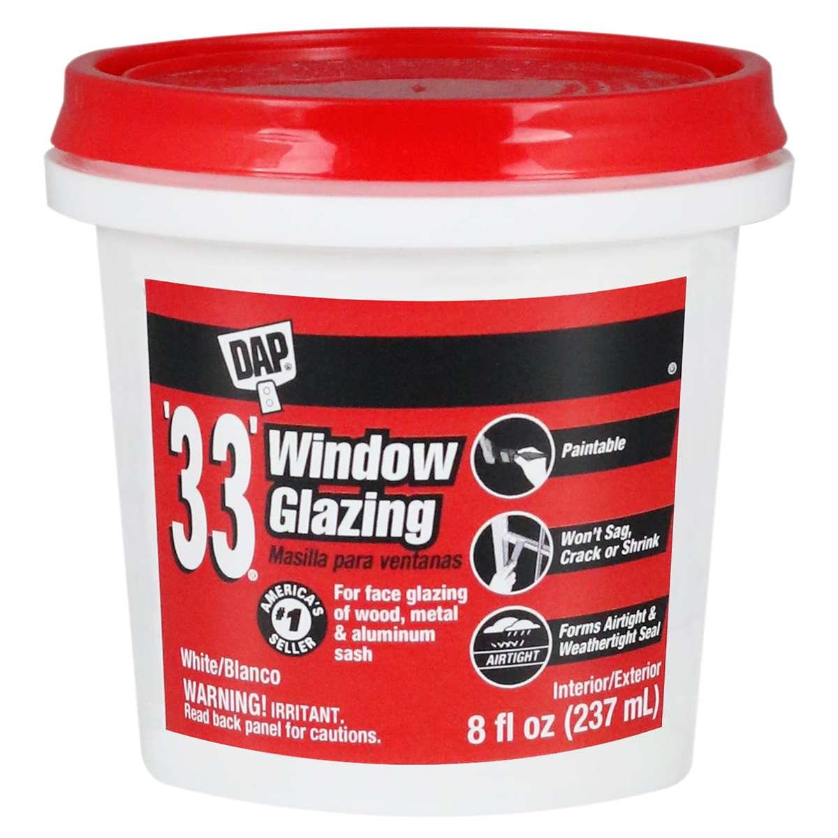 33 Window Glazing Compound White 8oz Ready-to-Use