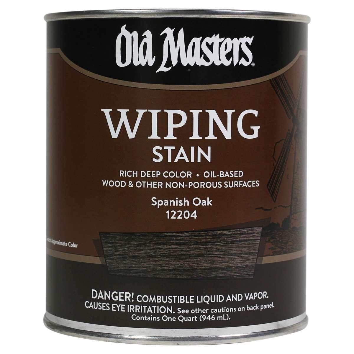 Old Masters 12204 Wiping Stain, Spanish Oak, Liquid, 1 qt, Can