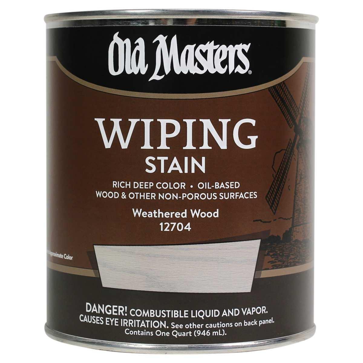 Old Masters 12704 Wiping Stain, Weathered Wood, Liquid, 1 qt, Can