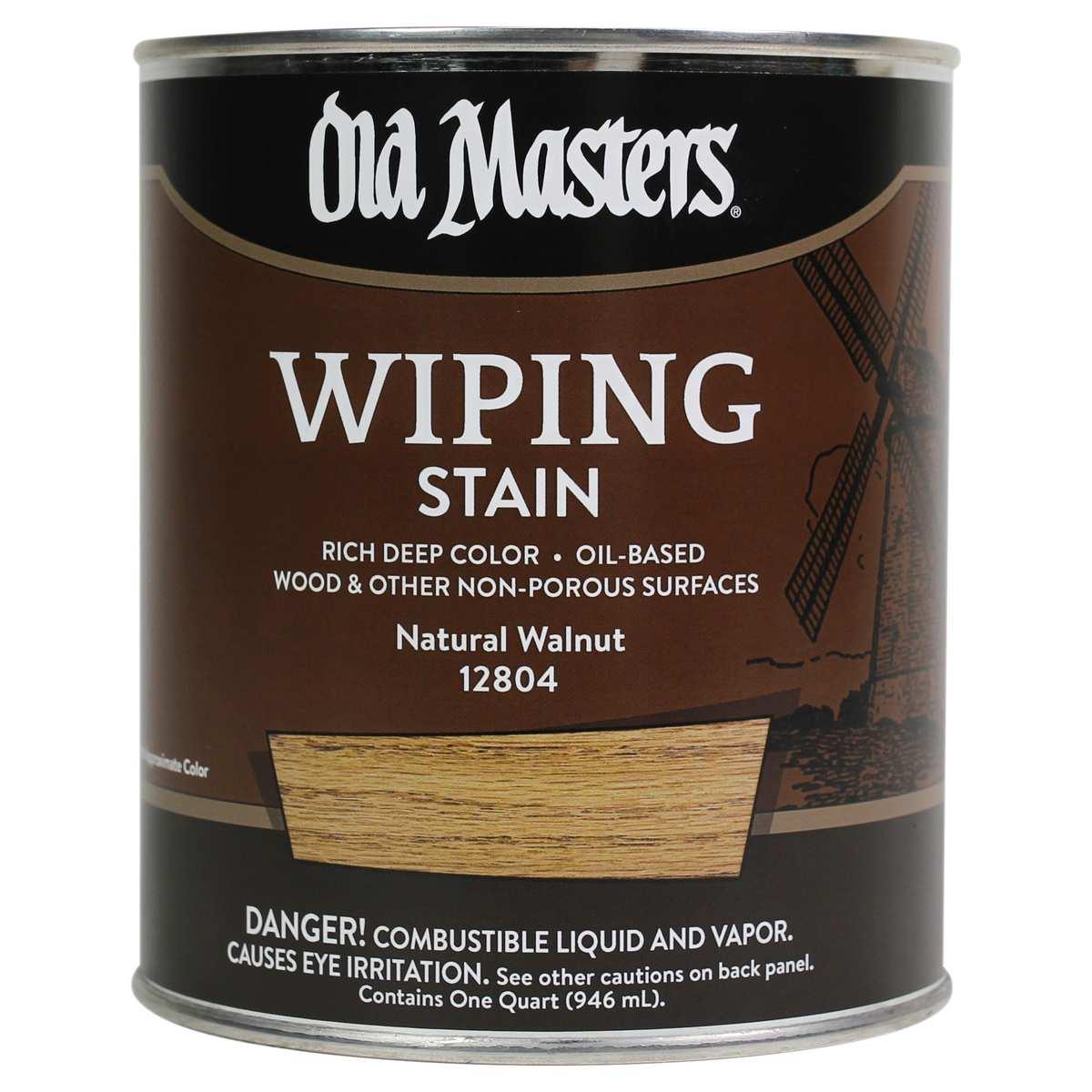 Old Masters 12804 Wiping Stain, Natural Walnut, Liquid, 1 qt, Can