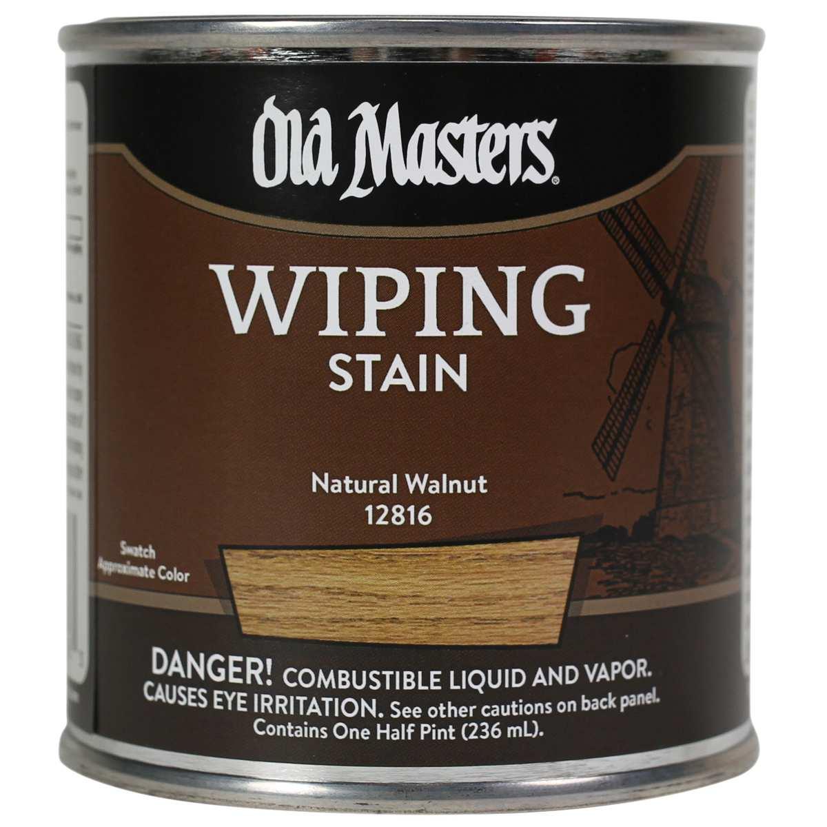 Old Masters 12816 Wiping Stain, Natural Walnut, Liquid, 0.5 pt, Can