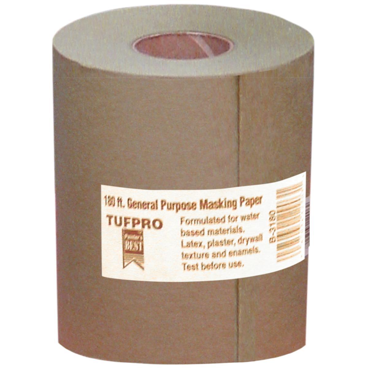 Trimaco 12903 Masking Paper, 180 ft L, 3 in W, Brown