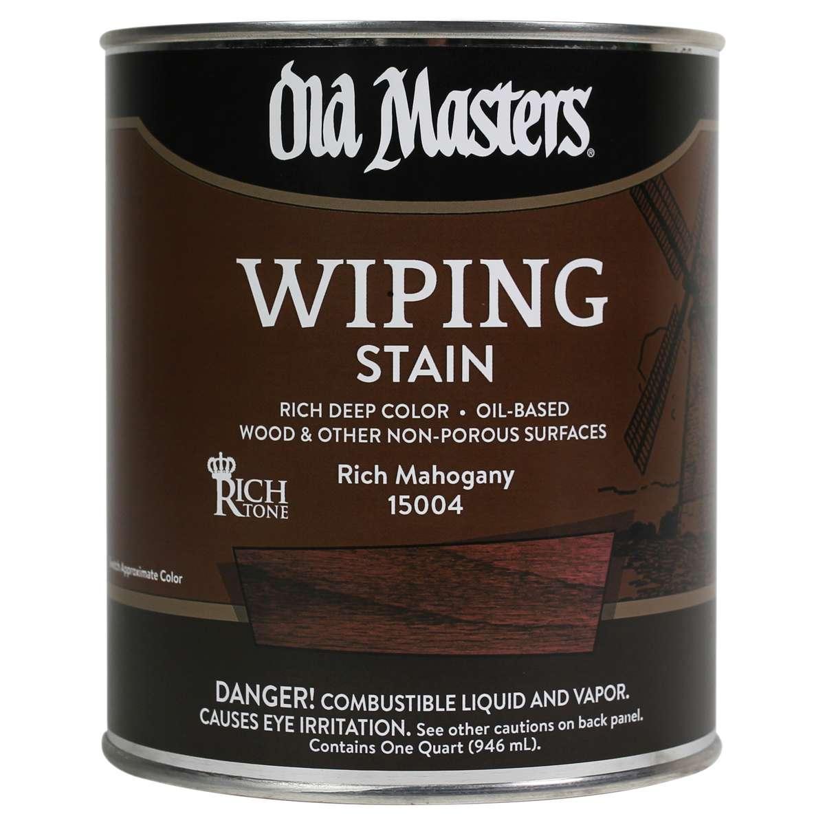 Old Masters 15004 Wiping Stain, Rich Mahogany, Red, Liquid