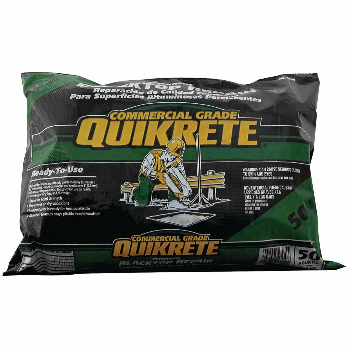 Quikrete 1701 Series 17015-59 Permanent Blacktop Repair, Solid, Black/Brown, Sour, Tar Like odor, 50 lb Bag
