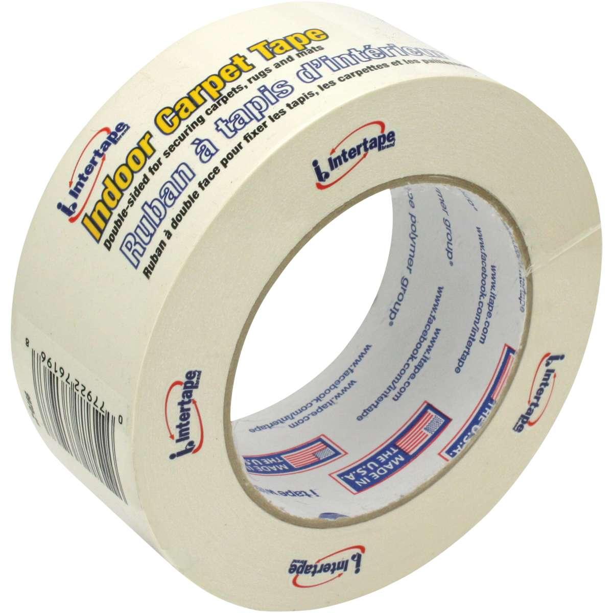IPG 9970 Double-Sided Carpet Tape, 36 yd L, 1-7/8 in W, Vinyl Backing, White
