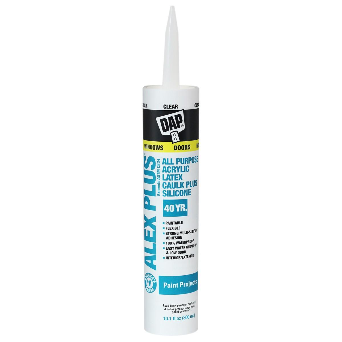 Alex Plus Clear Acrylic Latex Caulk with Silicone 10.1oz