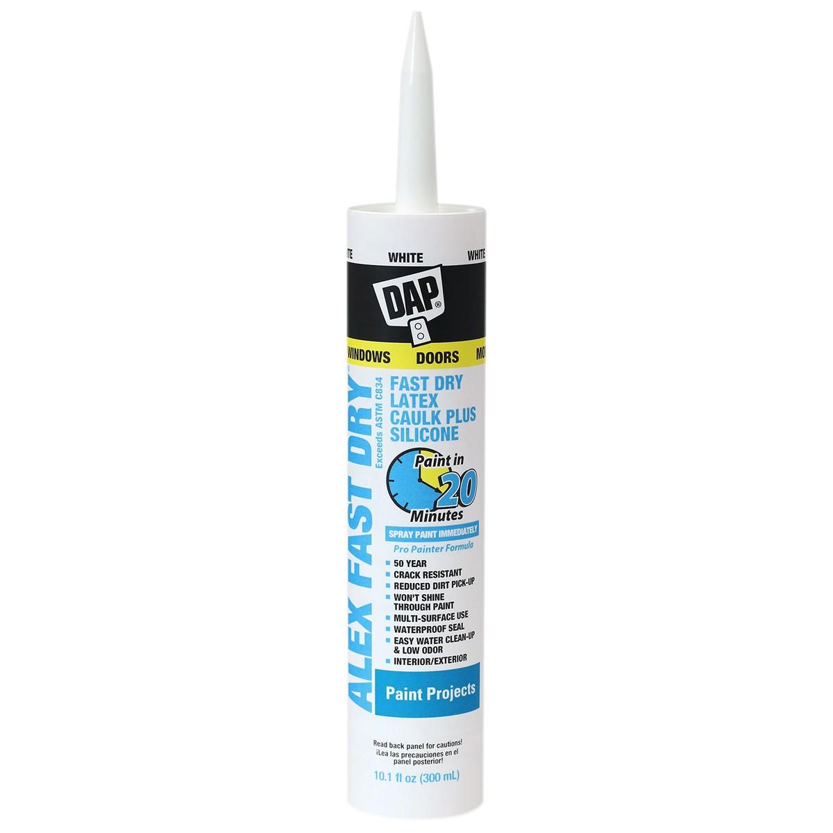 Alex Fast Dry White Acrylic Latex Plus Silicone Caulk 10.1oz