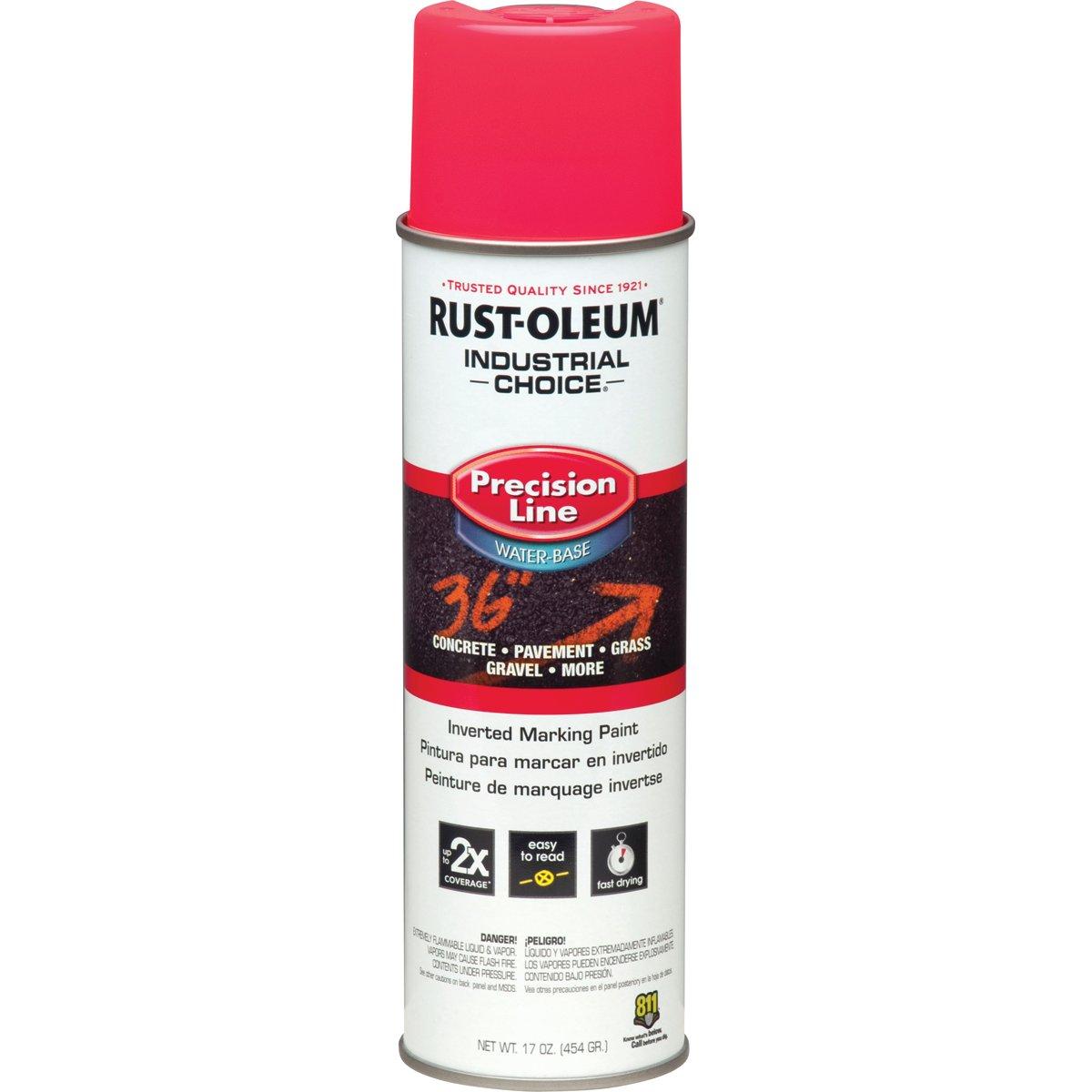 Rust-Oleum 1861838 Inverted Marking Spray Paint, Fluorescent Pink, 17 oz, Can