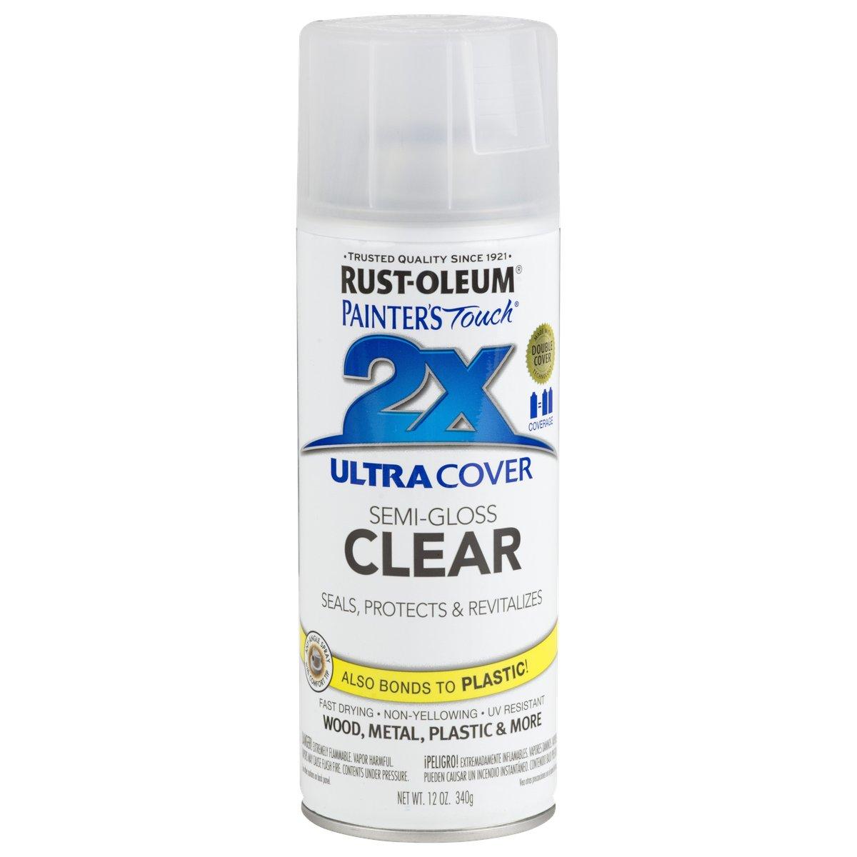 Rust-Oleum 249859 All-Purpose Spray Paint, Semi-Gloss, Clear, 12 oz Can