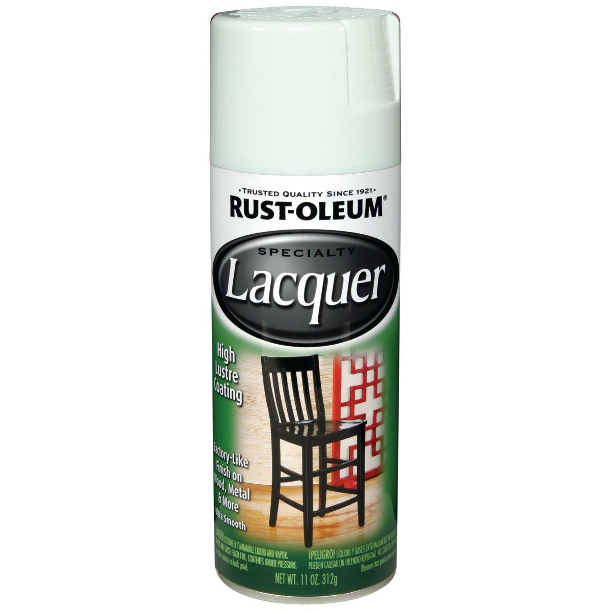 Rust-Oleum SPECIALTY 1904830 Lacquer Spray Paint, Gloss, Liquid, White, 11 oz, Aerosol Can