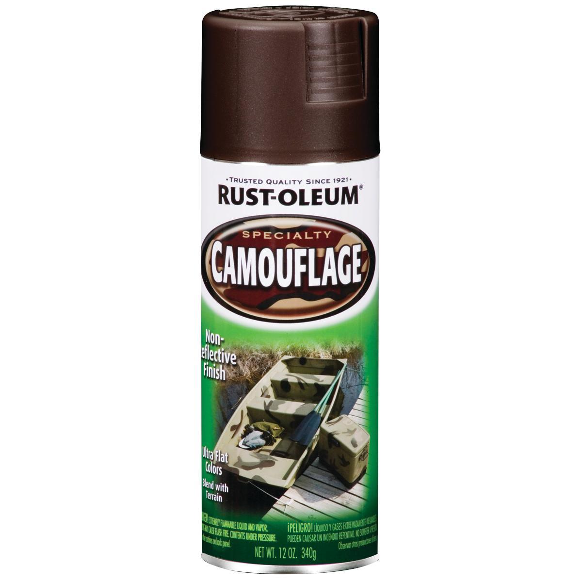 Specialty 1918830 Camouflage Spray Paint, Ultra Flat, Earth Brown, 12 oz Can