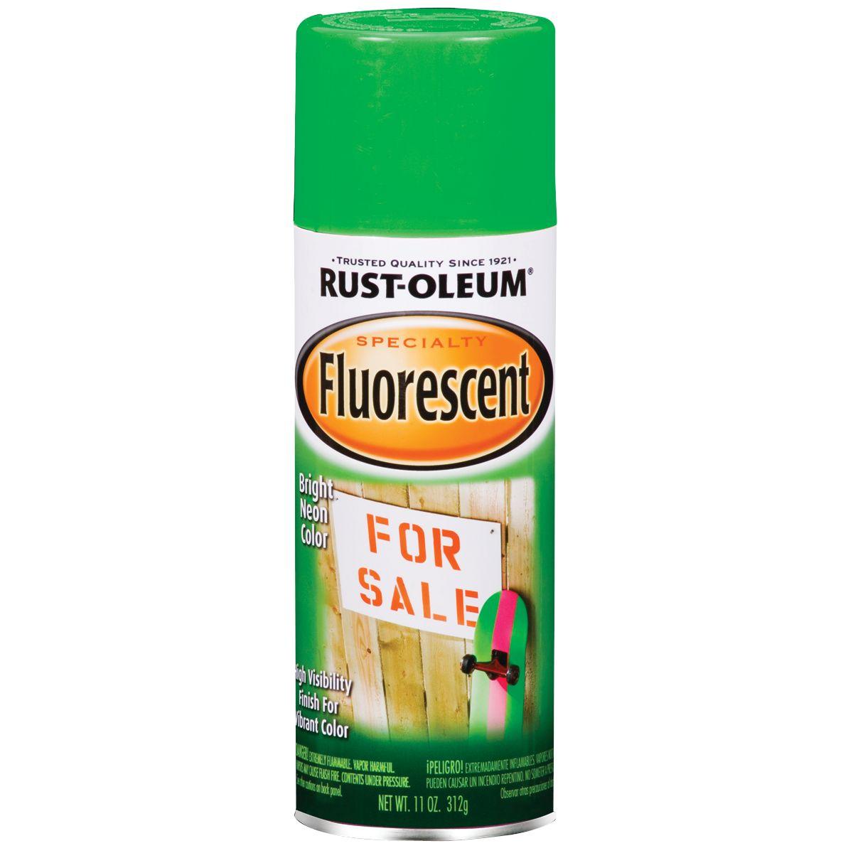 Rust-Oleum 342417 Specialty Paint, Flat/Matte, Fluorescent Green, 11 oz, Aerosol Can