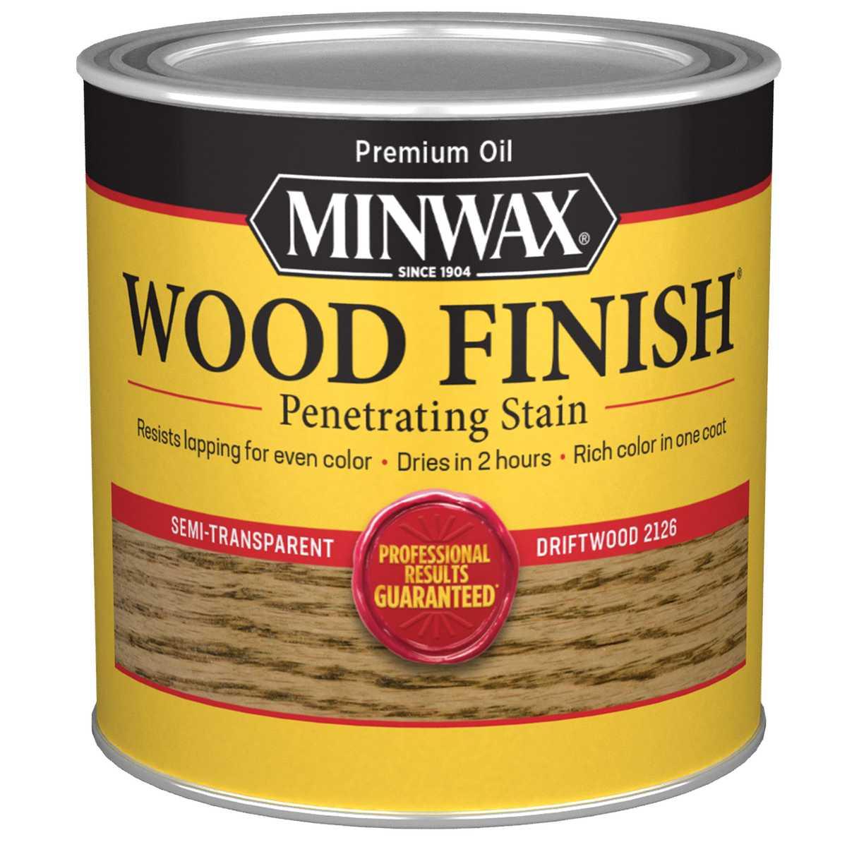 Minwax Wood Finish 221264444 Wood Stain, Driftwood, Liquid, 0.5 pt, Can