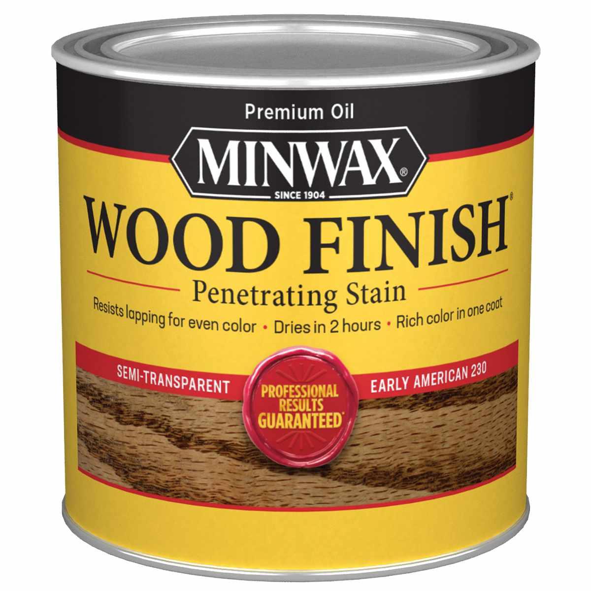 Minwax 223004444 Wood Stain, Early American, Liquid, 0.5 pt Can