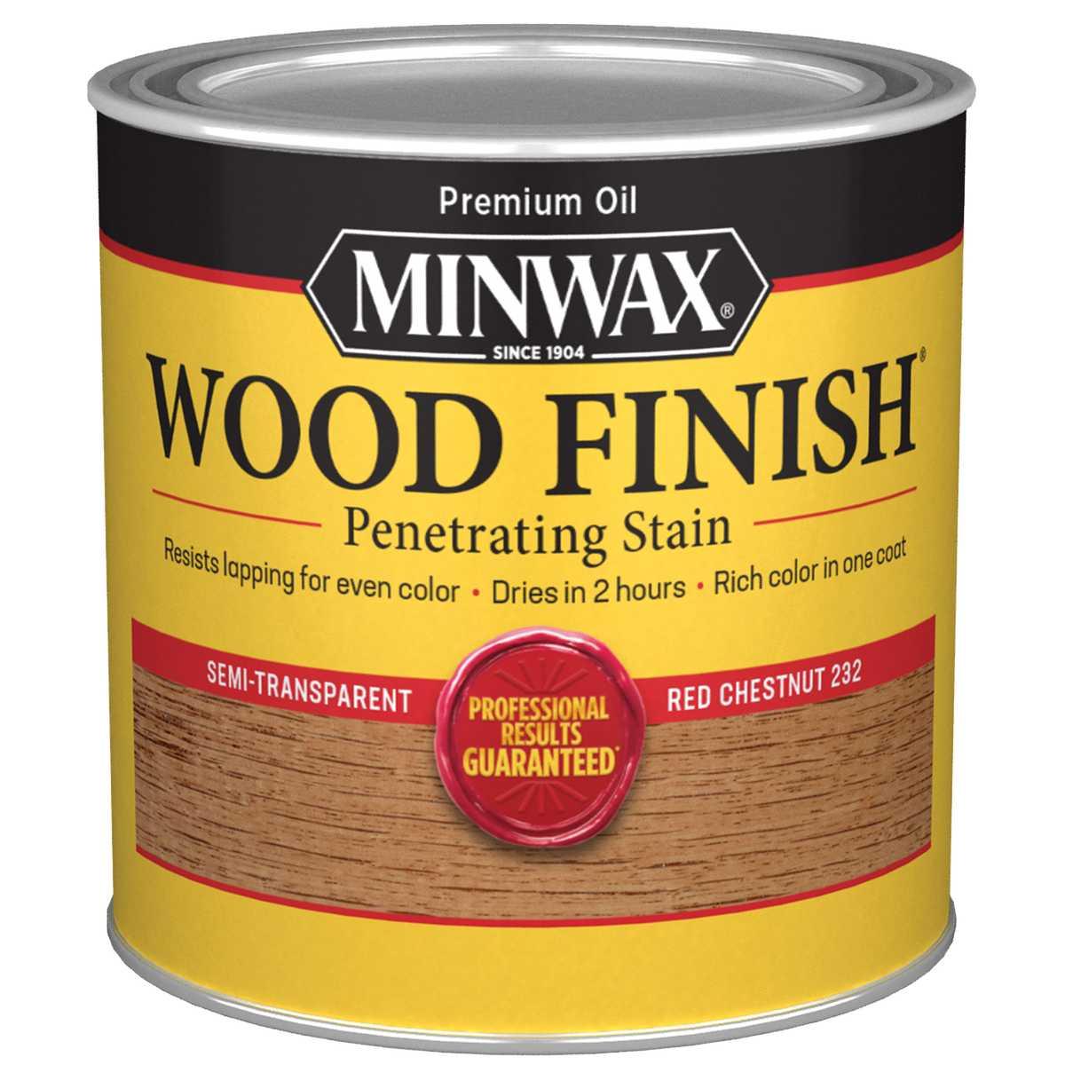 Minwax 223204444 Wood Stain, Red Chestnut, Liquid, 0.5 pt Can