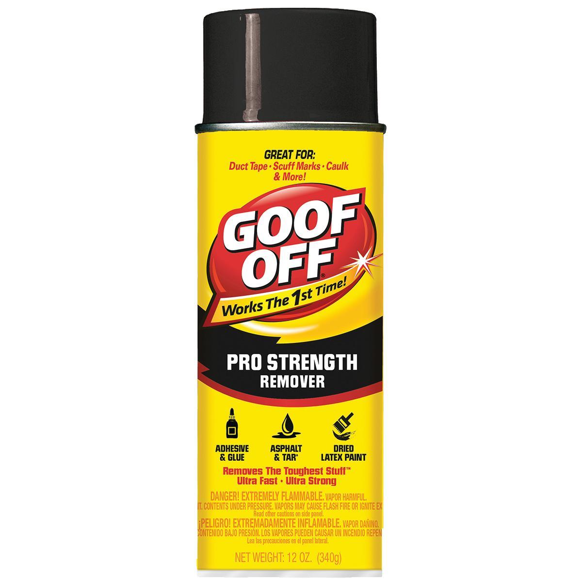 Goof Off FG658 Multi-Purpose Latex Paint Remover, Liquid, Solvent, Colorless, 12 oz Aerosol Can