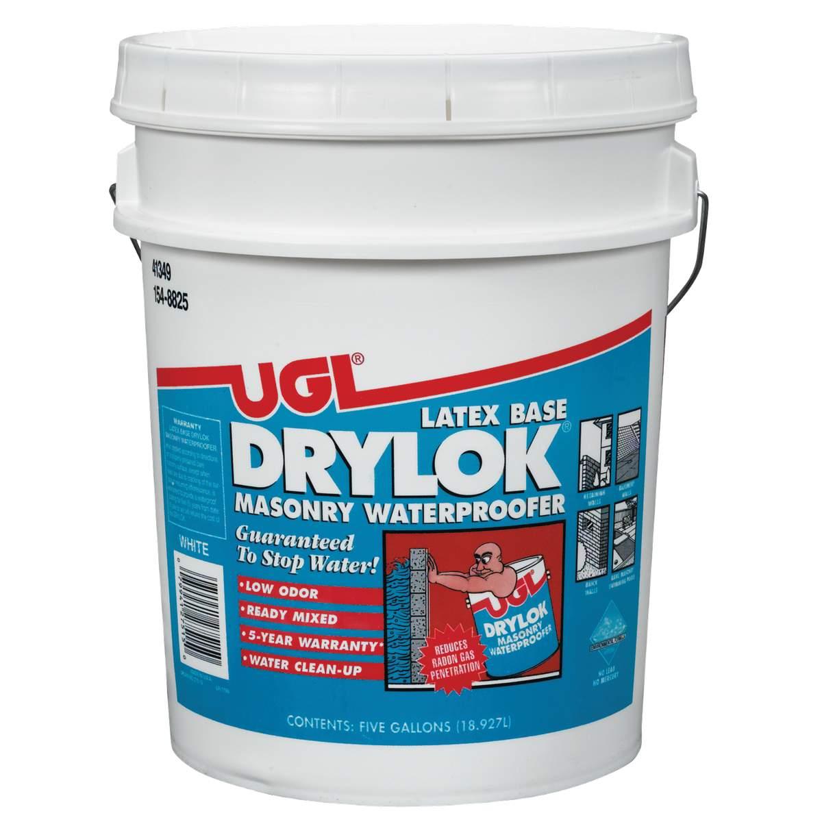 Drylok 27515 Masonry Waterproofer, White, Liquid, 5 gal Pail
