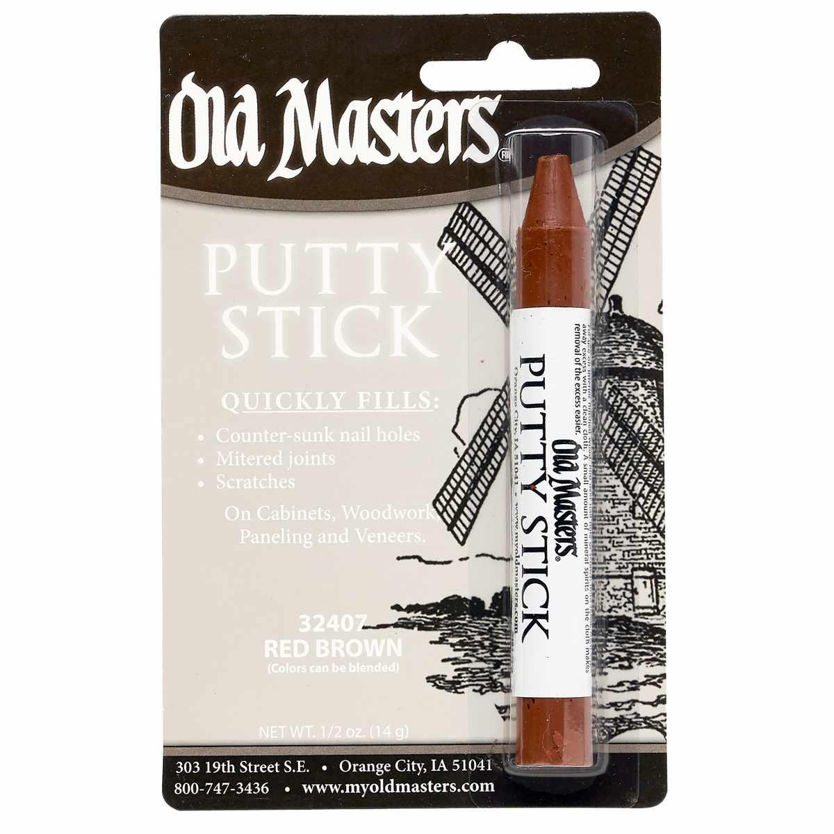 Old Masters Putty Stick RedBrown 32407