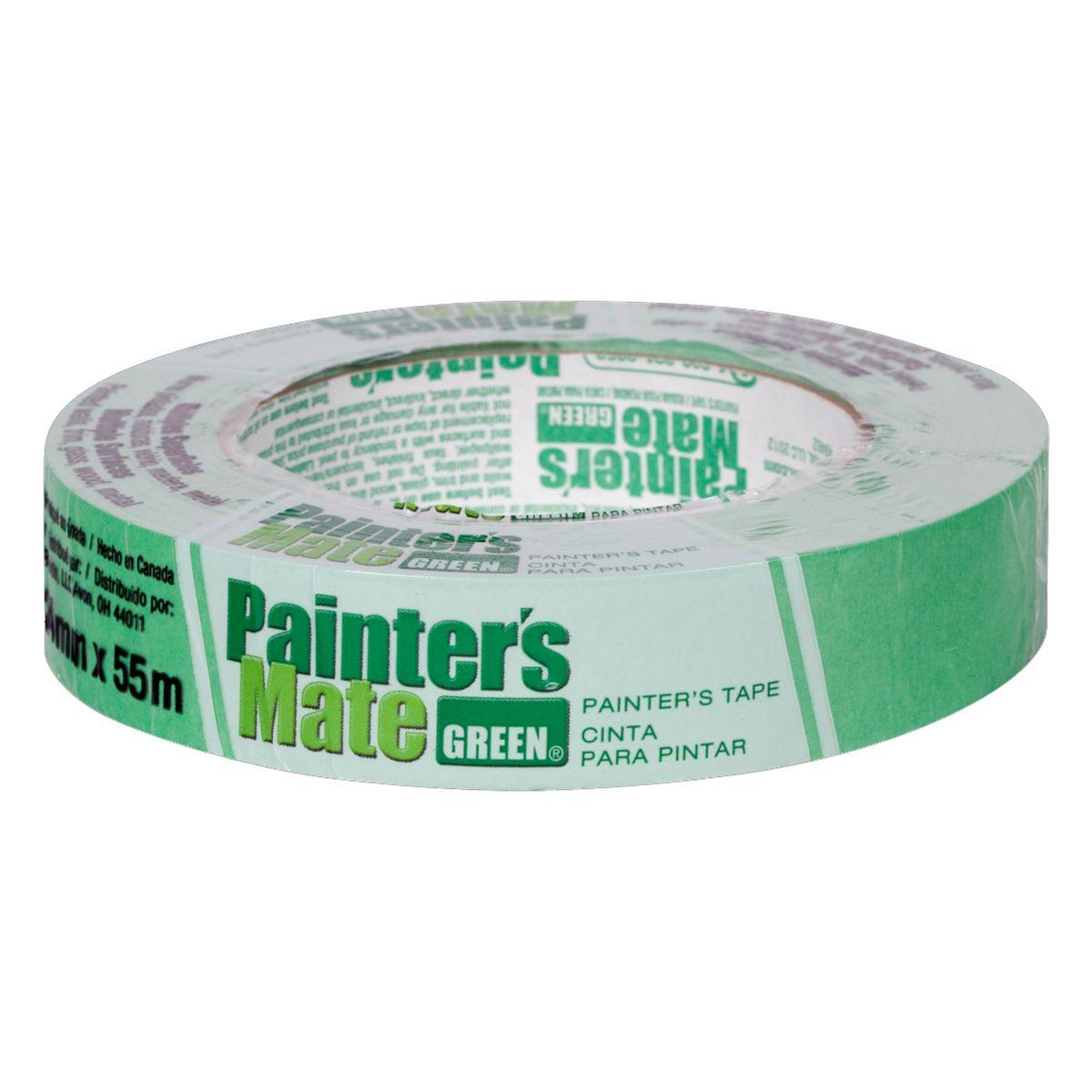 Painter's Mate 671372 Painter's Tape, 60 yd L, 0.94 in W, Rubber Backing, Green