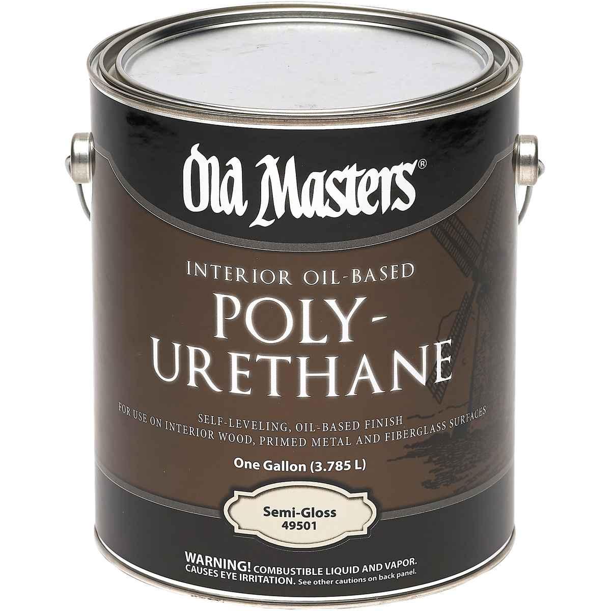 Old Masters 49501 Polyurethane, Semi-Gloss, Liquid, Clear, 1 gal, Can